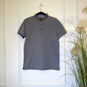 Zara Gray and Brown Polo Shirt Casual Style